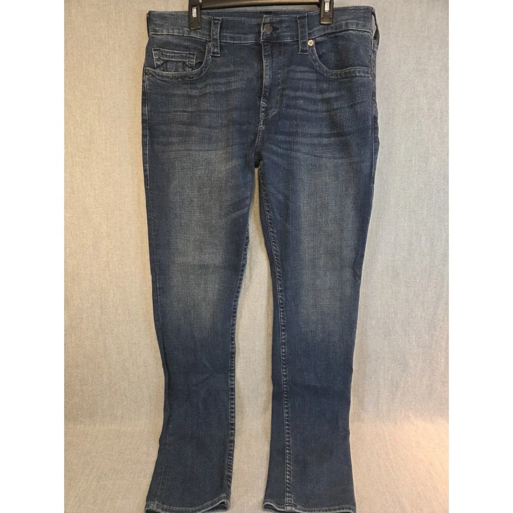 True Religion Jeans Men's 36x34 Rocco Relaxed Skinny Stretch No Flap Whiskers‎